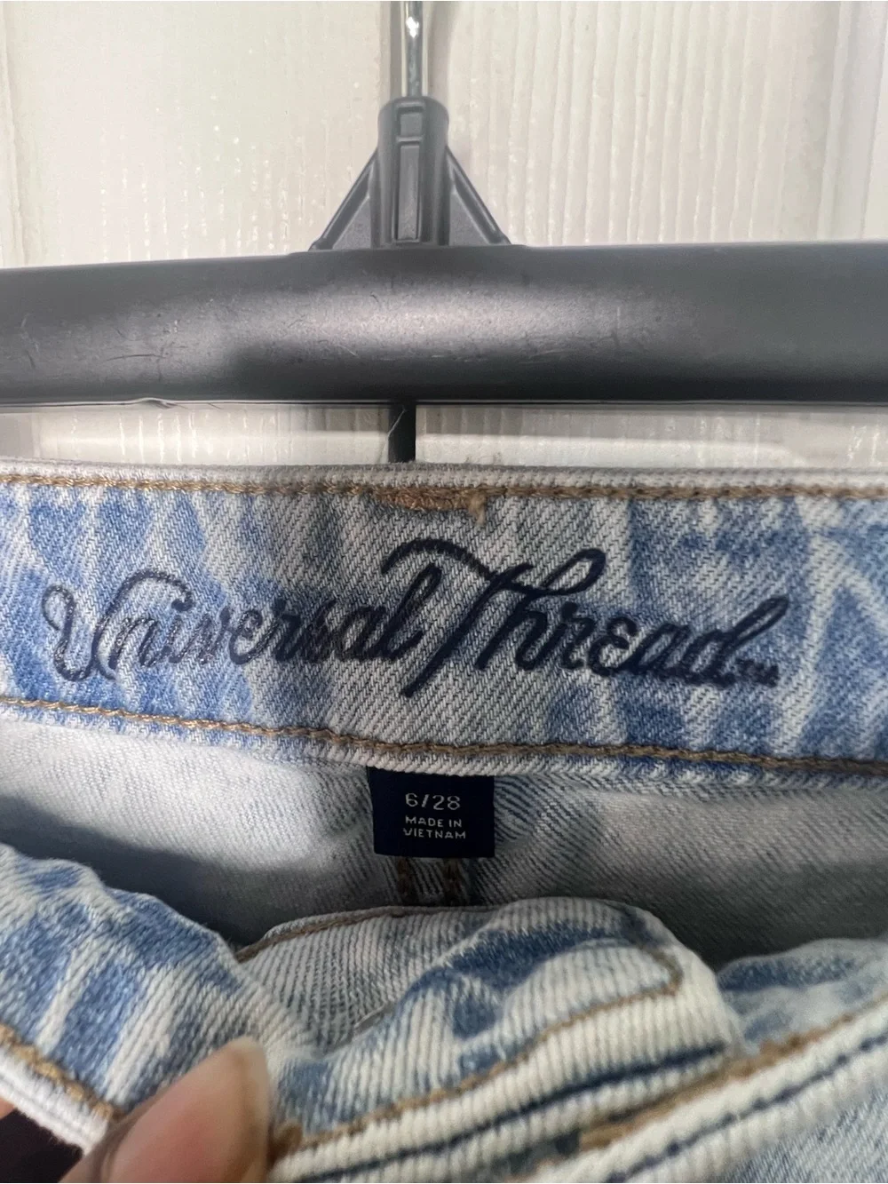 Universal Thread Acid-Wash Denim Shorts in Light Blue